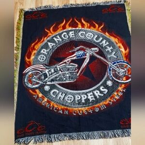 Christmas Gift TapestryBlanket Orange County Chopper 54x45,black&Orange,